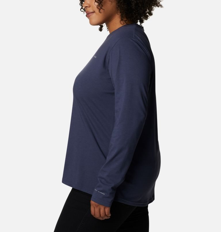 Women's Columbia Sun Trek Long Sleeve T Shirts Navy | Plus Size CA-QC8A0